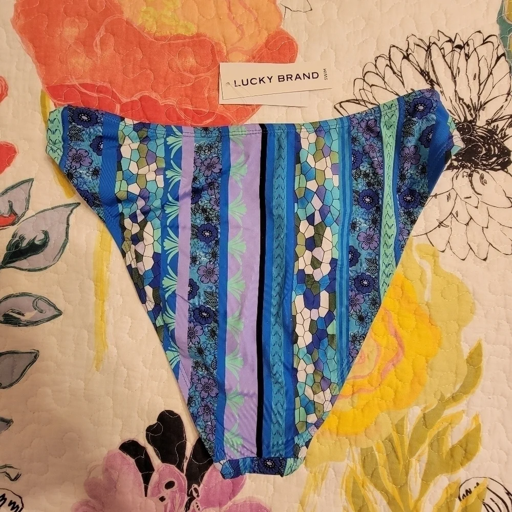 NWT Lucky Brand High Waist Swim Bottoms